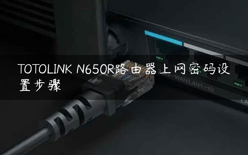 TOTOLINK N650R路由器上网密码设置步骤