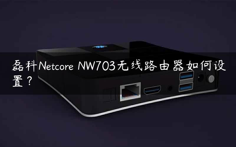 磊科Netcore NW703无线路由器如何设置？