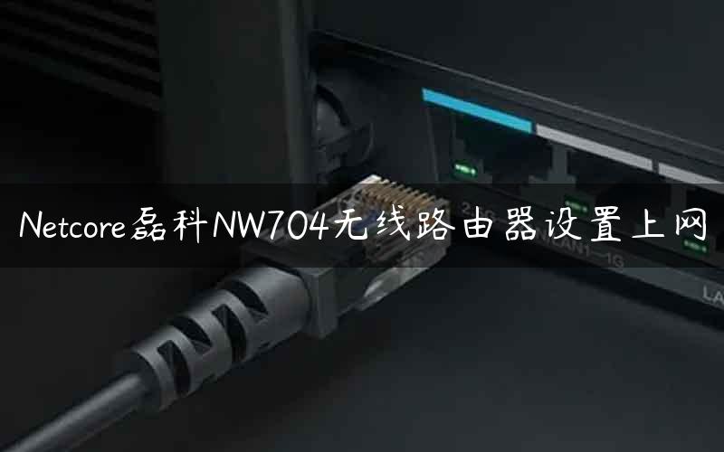 Netcore磊科NW704无线路由器设置上网