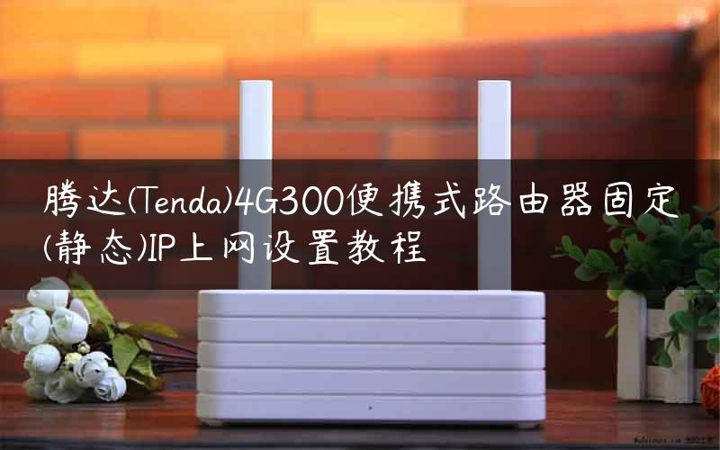 腾达(Tenda)4G300便携式路由器固定(静态)IP上网设置教程