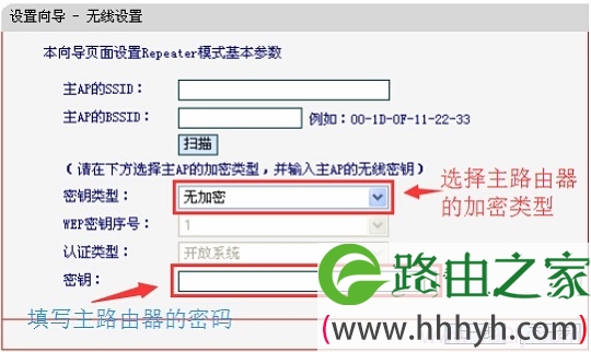 水星MW300RM路由器上设置“密钥类型”、“密钥”