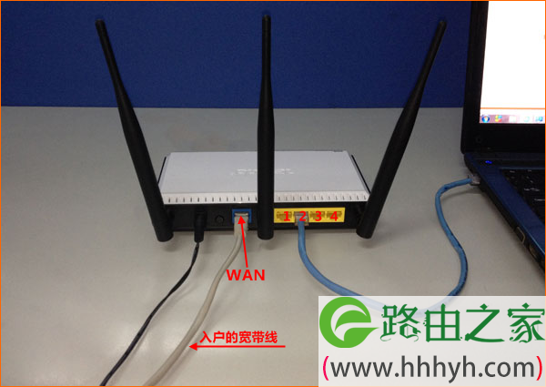 宽带是入户网线接入时，MW315R路由器正确连接示意图