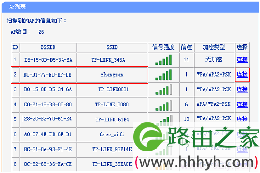 TL-WR708N连接到无线信号