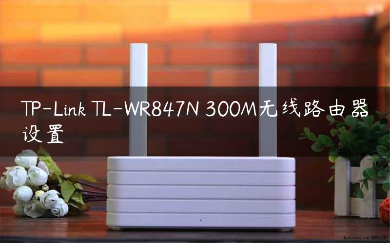 TP-Link TL-WR847N 300M无线路由器设置