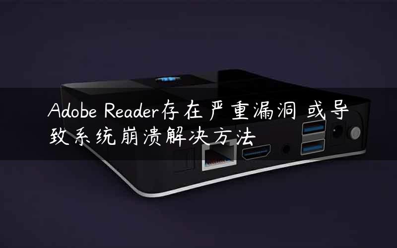 Adobe Reader存在严重漏洞 或导致系统崩溃解决方法
