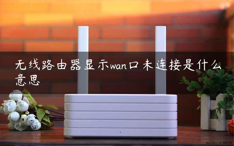 无线路由器显示wan口未连接是什么意思
