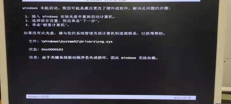 电脑开机提示windows未能启动(电脑开机提示windows未能启动怎么办?)